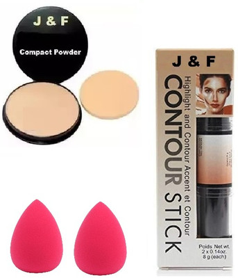Zailie Compact, Blender Puff(2),Contour Stick(3 Items in the set)