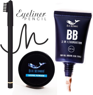 BLUEMERMAID 2in1 bb foundation,eyebrow pencil face powder(3 Items in the set)