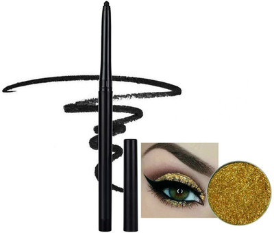 Luster Shine Loose Powder Glitter & Waterproof Smudge Proof Kajal(2 Items in the set)