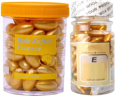 YUENCY Vitamin-E Hair Capsules 60pc & Vitamin-E Facial Capsules 60pc(Pack of 2)(120 g)