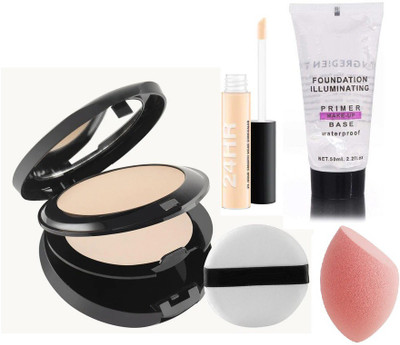 YAWI Oil control 2 in 1 compact with Liquid Concealer And tube Primer With Blender(4 Items in the set)