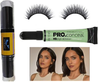 SEUNG NEW COMBO EYELASH WITH GREEN COLOR CORRECTOR CONCEALER & CONTOUR STICK(3 Items in the set)