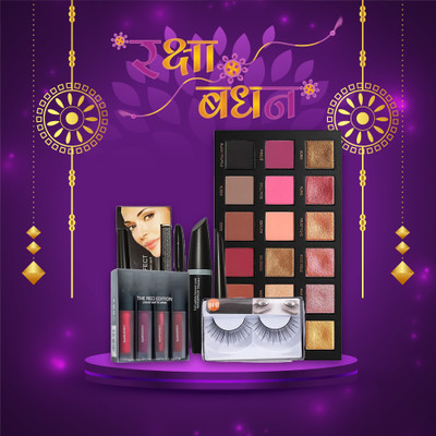 toroka New Light Weight Pack of 4 Makeup Combo Kit For Women With 18 Color Eyeshadow(9 Items in the set)