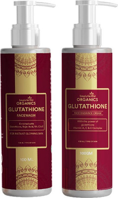 Simply Herbal Organics Glutathione Cream & Glutathione Face Wash Enriched with Vitamin C & E(2 Items in the set)