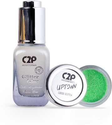 C2P Pro Sparkle Duo Glitter and Glue Kit - Eyeshadow for Eye & Body Makeup(2 Items in the set)