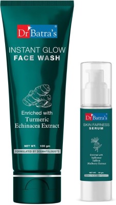 Dr Batra's Instant Glow Enriched With Tumeric For Healthy & Glowing Skin - 100 gm Face Wash (100 ml) + Skin Fairness Serum (50 g)(2 Items in the set)