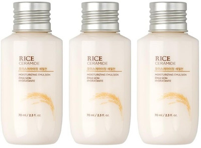 The Face Shop Rice & Ceramide Moisturizer Emulsion Pack of 3(70 ml)