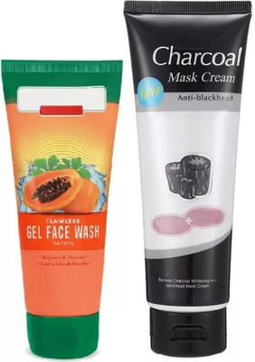 GFSU - GO FOR SOMETHING UNIQUE Papaya Face wash And Charcoal Tube mask(2 Items in the set)