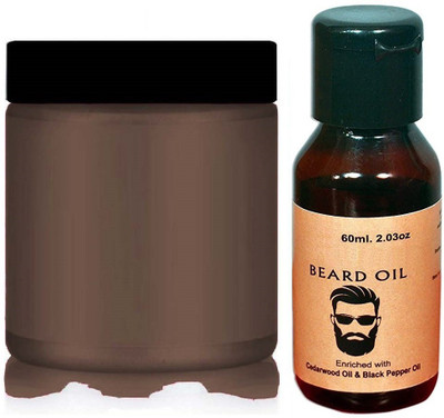 MYEONG instant hair color wax combo & perfect beard oil for hair(2 Items in the set)