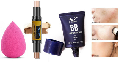 BLUEMERMAID SET OF FACE MAKEUP COMBO KIT FOR WOMEN(3 Items in the set)