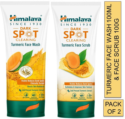 HIMALAYA Dark Spot Clearing Turmeric Face Wash 100ml & Face Scrub 100g (combo pack)(2 Items in the set)