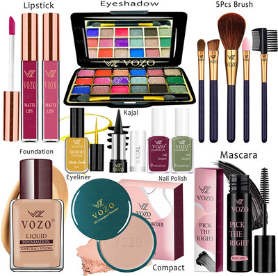 VOZO Makeup Combo Kit One-stop Beauty Package for Beginners and Professionals 320(15 Items in the set)