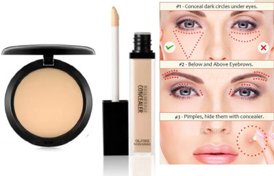 Yuency best MEDIUM TO FULL COVERAGE liquid concealer with compact makeup(2 Items in the set)