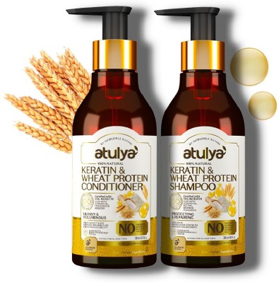 Atulya Keratin & Wheat Protein Shampoo + Hair Conditioner(2 Items in the set)