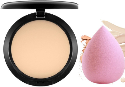 MYEONG perfect makeup combo of matte finish compact and makeup sponge puff(2 Items in the set)