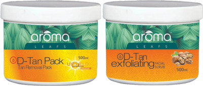 AlAroma Leafs De Tan Pack (500ml) + De Tan Scrub (500ml) Combo(2 Items in the set)