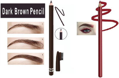 GFSU - GO FOR SOMETHING UNIQUE LIGHT BROWN EYEBROW PENCIL WITH RED EYE LINER(2 Items in the set)