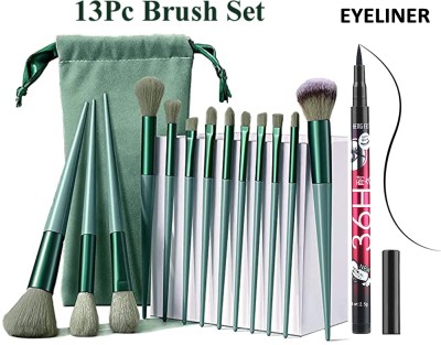 POMORA 13pc Premium Makeup Brushes+36H Liquid Eyliner| Eyeshadow Brush| Multicolor(14 Items in the set)