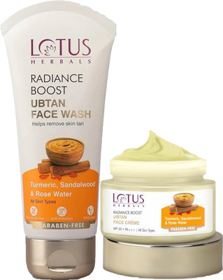 LOTUS HERBALS Boost Ubtan Face Creme 50g & Ubtan Face Wash 100g(2 Items in the set)