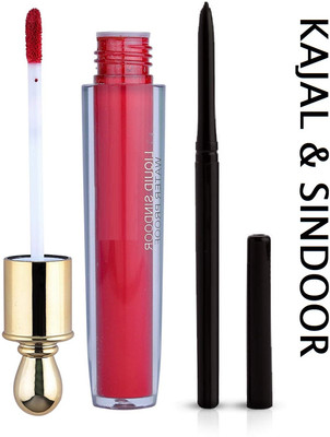 JANOST HD ULTRA SOFT MATTE EYE KAJAL AND LIQUID SINDOOR(2 Items in the set)