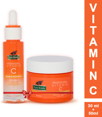 Pure Roots Vitamin C Face Serum (30ml) + Face Moisturizing Cream (50ml)(2 Items in the set)