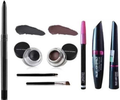 mkldsrh 3 in 1 kajal eyeliner mascara with music flower gel eyeliner for eyes(2 Items in the set)