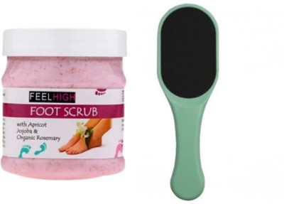 feelhigh Foot Scrub 500gm And Cuticle file Dead skin remove Foot Scarper Callus Remover -Filer14 Multicolor(2 Items in the set)