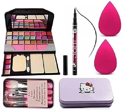 K.Y.L.Plus Face Makeup Combo Kit, Makeup Brush, Eye liner and Sponge Puff(5 Items in the set)