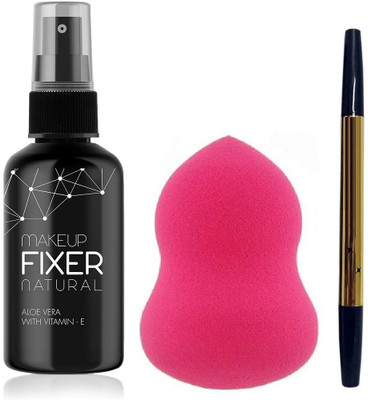 Neycare multi new makeup combo set eyeliner with fixer with blender pack of 3(3 Items in the set)