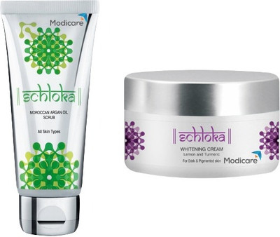 Modicare Schloka Moroccan Argan Oil Scrub + Whitening Cream Combo (For All Skin Types)(2 Items in the set)