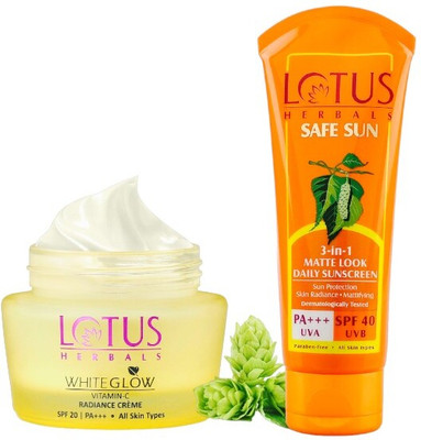 LOTUS HERBALS WHITEGLOW RADIANCE GEL CREME WITH MATTELOOK SUNSCREEN(2 Items in the set)