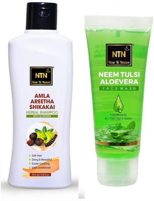 Near to Nature Amla Areetha Shikakai Herbal Shampoo & Neem Tulsi Aloevera Fash Wash (Pack of 2)(2 Items in the set)