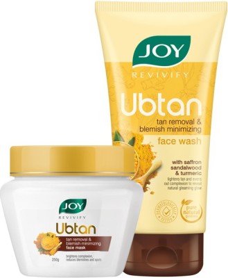 Joy Revivify Ubtan and Tan Removal Face Wash 150ml | Revivify Ubtan and Tan Removal Face Mask 250g ( Combo Pack )(2 Items in the set)