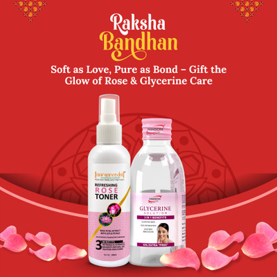 Aaryanveda Rose Face Toner 100ml & Glycerine for Skin 50ml Cleanser for women Combo(2 Items in the set)