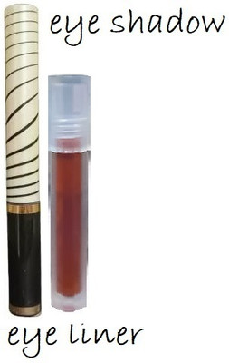Luipui black eye liner and orange eye shadow waterproof pack of 2(1 Items in the set)