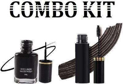 Wonholli Waterproof & Lengthening Smudge-Proof, Intense Matte Finish Mascara Eyeliner(2 Items in the set)