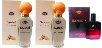 MONET 2 SANDAL PERFUME 30ML EACH , 1 ELEMENTS PERFUME 50 ML , PACK OF 3 Eau de Parfum  -  110 ml(For Men & Women)