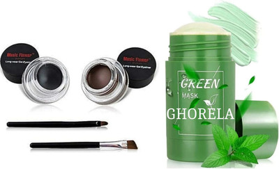 ghorela Makeup & Skincare Combo – Music Flower & Green Stick Mask (Pack of 2)(2 Items in the set)