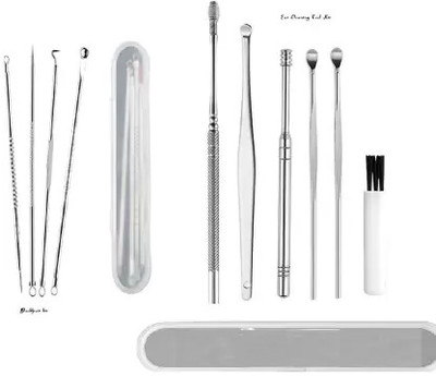 Zailie Stainless Steel Blackhead Tool Kit (4 in 1)With 6 in 1 Ear(10 Items in the set)