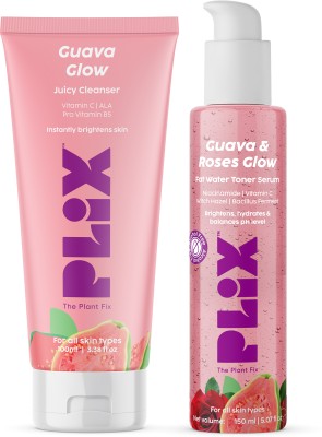 The Plant Fix Plix Guava Glow Regime with Juicy Cleanser & Hydrating 2 In-1 Toner Serum.(2 Items in the set)