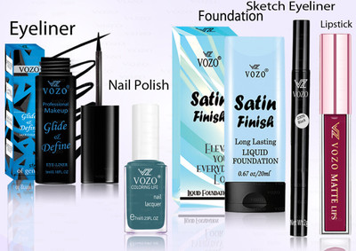 VOZO Makeup Combo Professional Cosmetic Kit with Ultra-Pigmented Set-187(5 Items in the set)