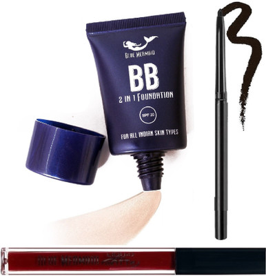 BLUEMERMAID Liquid Foundation Matte & Poreless Finish Waterproof Ultra-HD Face Makeup(3 Items in the set)