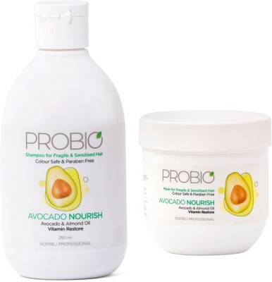 Godrej Professional Combo Pack of Probio Avocado Nourish Shampoo 250ml with Probio Avocado Nourish Mask 200gm(2 Items in the set)