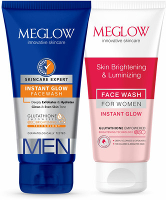 meglow Men's Facewash 100g + Women's Facewash 100g - Gentle Cleansing Duo for All Skin Types(2 Items in the set) meglow Men's Facewash 100g + Women's Facewash 100g - Gentle Cleansing Duo for All Skin Types(2 Items in the set)