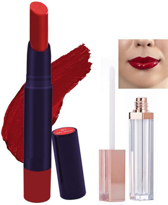 Emijun lip gloss combo with perfect creamy matte lipstick(2 Items in the set)