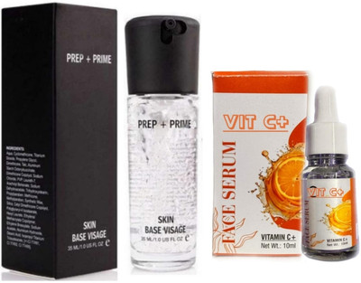 TRENDEE HUDA PROFESSIONAL SKIN BASE VISAGE GEL PRIMER WITH VITAMIN C FACE SERUM.(2 Items in the set)