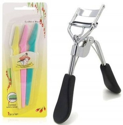 Plimsoll Professional Eyelash Curler With Women Face Razor | Eyebrow & Facial Hair Removal Razor Pack-2(2 Items in the set)