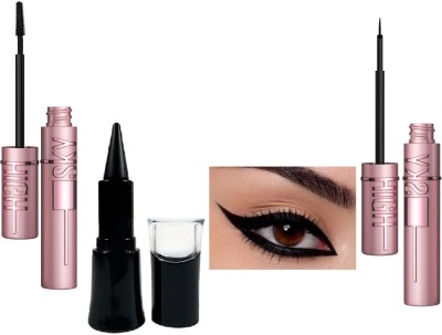 nn super perfect new eyeliner & kajal & mascara perfect pack of 3(3 Items in the set)