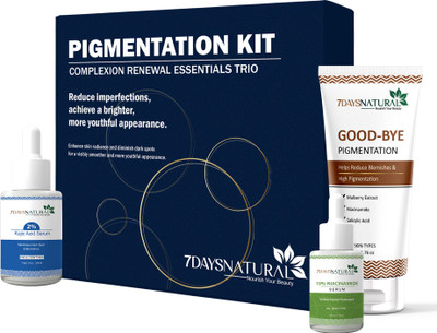 7 Days Natural pigmentation removal KIT with good bye pigmentation cream , kojic acid niacinamide serum salysalic acid face serum(4 Items in the set)