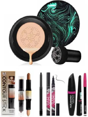 FRIPPE Foundation + contour 2in1 stick, Kajal, Waterproof 36H Sketch eyeliner and 3in1(7 Items in the set)